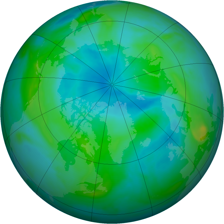 Arctic ozone map for 05 September 2007
